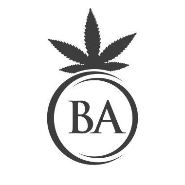 BA harfli esrar logosu. Tedavi, Sağlık ve Sağlık İçin Kenevir Logosu Sembolü