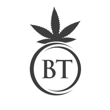 BT Marihuana Logosu. Tedavi, Sağlık ve Sağlık İçin Kenevir Logosu Sembolü