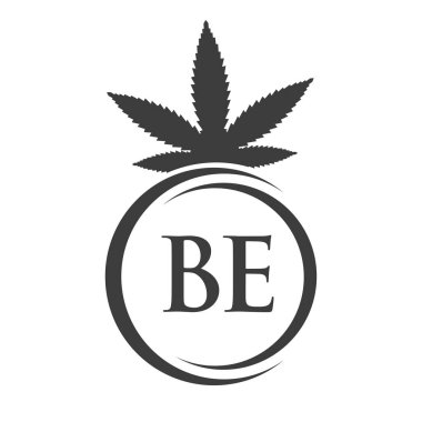 Mektup Kenevir Marihuana Logosu. Tedavi, Sağlık ve Sağlık İçin Kenevir Logosu Sembolü