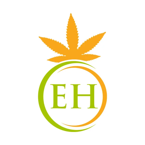 Letter Cannabis Marijuana Logo Cannabis Logo Symbol Therapy Medical Health — Stockvektor