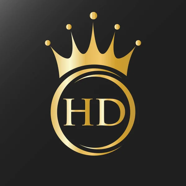 Harf Crown Logosu Spa Yoga Güzellik Moda Yıldız Zarif Lüks — Stok Vektör