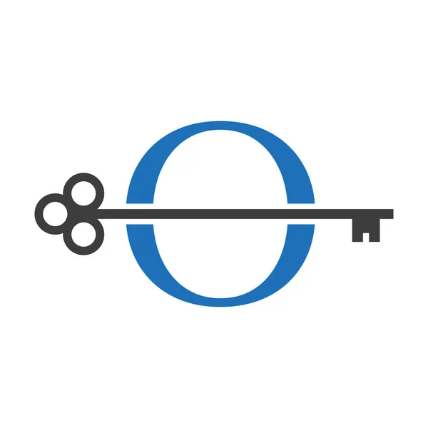 Letter Real Estate Logo Concept Home Lock Key Vector Template — 스톡 벡터