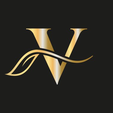 Zarif, Zarif, Güzellik, Salon, Spa, Moda ve Yoga İşaret Şablonlu V Harfi.