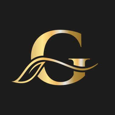 Zarif, Zarif, Güzel, Salon, Kaplıca, Moda ve Yoga İşaret Şablonu 'na sahip G Harfi Güzellik Logosu