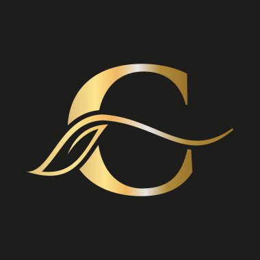 Zarif, Zarif, Güzellik, Salon, Spa, Moda ve Yoga İşaret Şablonlu C Harfi.