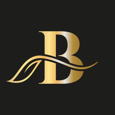 Zarif, Zarif, Güzellik, Salon, Spa, Moda ve Yoga İşaret Şablonu 'na sahip B Harfi.