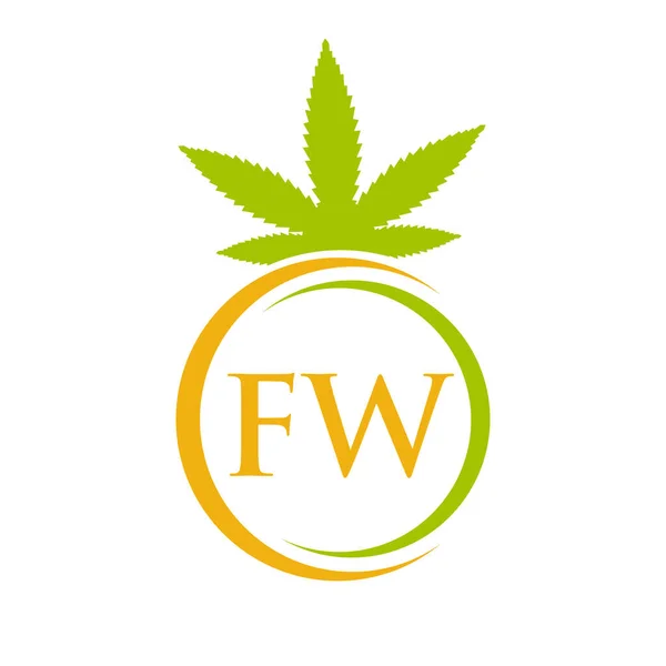 Letter Cannabis Marijuana Logo Cannabis Logo Symbol Therapy Medical Health — Stock Vector