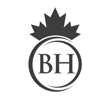 BH Maple Leaf Logo Şablonu Sembol Kanada İş, Şirket Logosu Vektör Şablonu