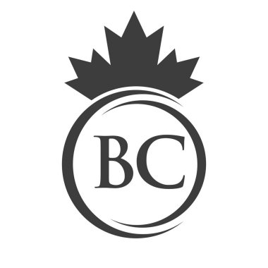 BC Harfi Maple Leaf Logo Şablonu Sembol Kanada Şirketi, Logo Konsepti Vektör Şablonu
