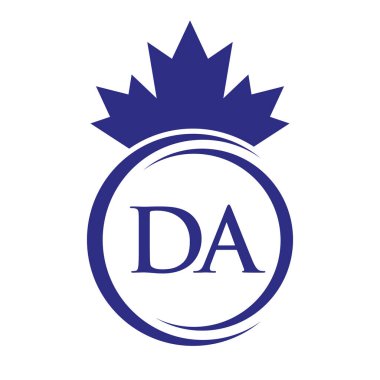 DA Maple Leaf Logo Şablonu Sembol Kanada İş, Şirket Logosu Vektör Şablonu