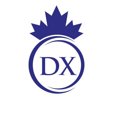 Harf DX Maple Leaf Logo Şablonu Sembol Kanada İş, Şirket Logosu Vektör Şablonu