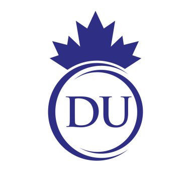Harf DU Maple Leaf Logo Şablonu Sembol Kanada İş, Şirket Logosu Vektör Şablonu