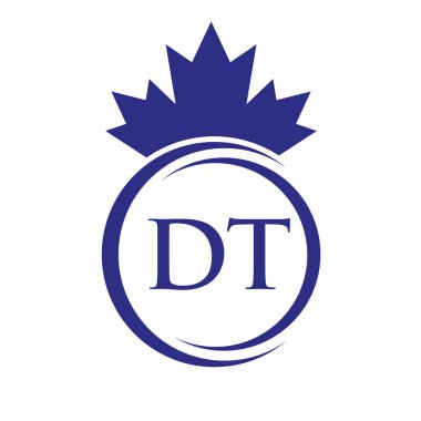 Harf DT Maple Leaf Logo Şablonu Sembol Kanada İş, Şirket Logosu Vektör Şablonu