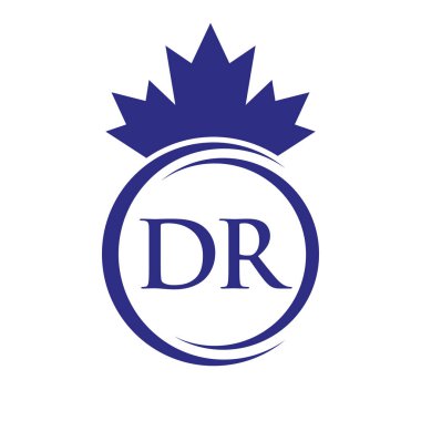 Harf DR Maple Leaf Logo Şablonu Sembol Kanada İş, Şirket Logosu Vektör Şablonu