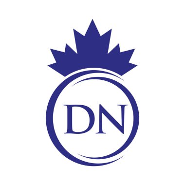 Harf DN Maple Leaf Logo Şablonu Sembol Kanada İş, Şirket Logosu Vektör Şablonu