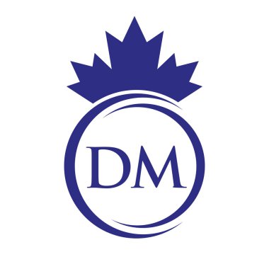 Harf DM Maple Leaf Logo Şablonu Sembol Kanada İş, Şirket Logosu Vektör Şablonu