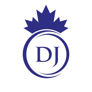 Harf DJ Maple Leaf Logo Şablonu Sembol Kanada İş, Şirket Logosu Vektör Şablonu