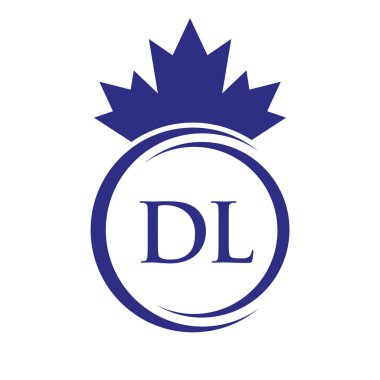 Harf DL Maple Leaf Logo Şablonu Sembol Kanada İş, Şirket Logosu Vektör Şablonu