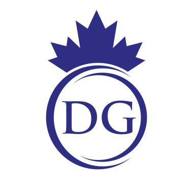 Harf DG Maple Leaf Logo Şablonu Sembol Kanada İş, Şirket Logosu Vektör Şablonu