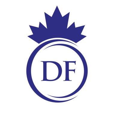 Harf DF Maple Leaf Logo Şablonu Sembol Kanada İş, Şirket Logosu Vektör Şablonu