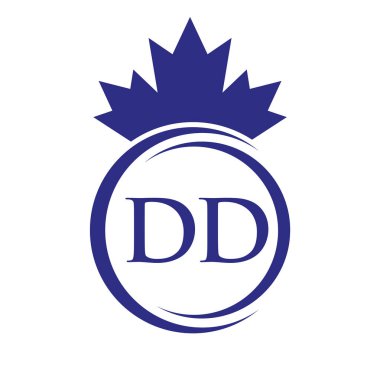 DD Maple Leaf Logo Şablonu Sembol Kanada Şirketi, Logo Konsepti Vektör Şablonu