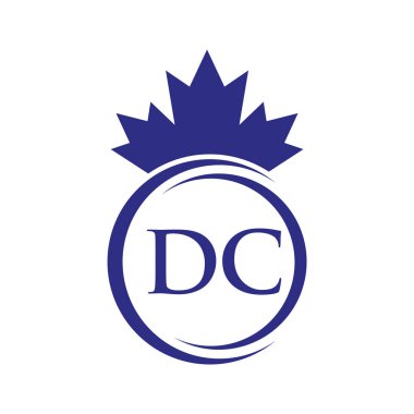 DC Maple Leaf Logo Şablonu Sembol Kanada İş, Şirket Logosu Vektör Şablonu