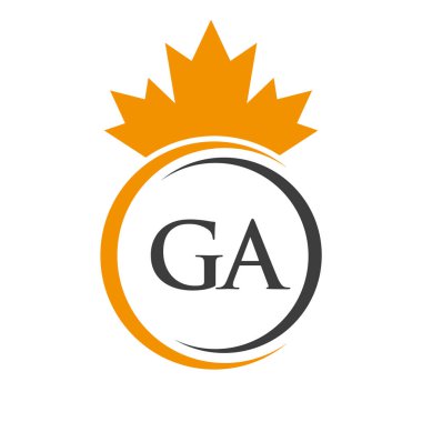 Harf GA Maple Leaf Logo Şablonu Sembol Kanada İş, Şirket Logosu Vektör Şablonu