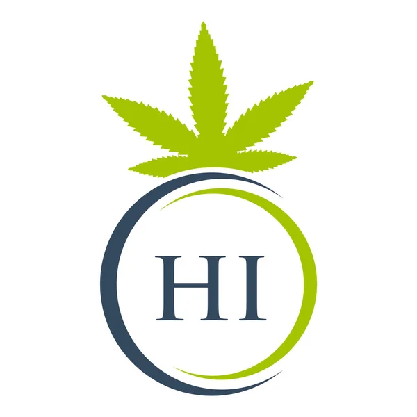 Letter Marijuana Logo Cannabis Logo Sign Therapy Medical Health Care — Wektor stockowy