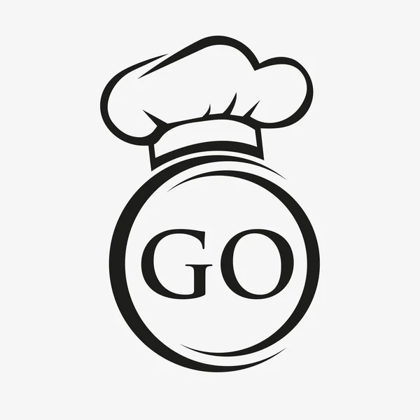 Initial Letter GO Restaurant Logo Template. Restaurant Logo Concept with Chef Hat Symbol Vector Sign