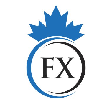 Letter FX Maple Leaf Logo Template Symbol Canadian Business, Company Logo Concept Vector Template