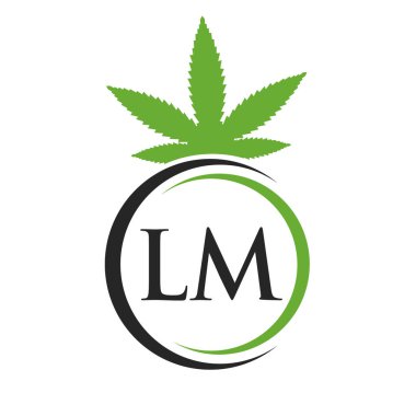 Letter LM Marijuana Logo. Cannabis Logo Sign For Therapy, Medical and Health Care