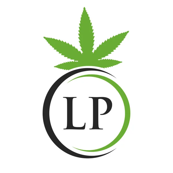 Letter Marijuana Logo Cannabis Logo Sign Therapy Medical Health Care — Stockvektor