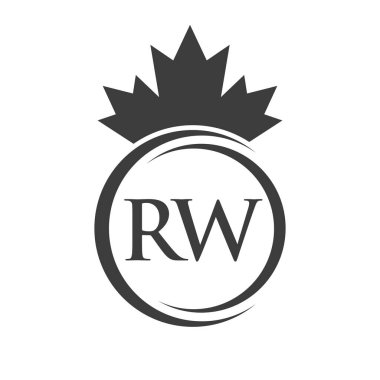 Letter RW Maple Leaf Logo Template Symbol Canadian Business, Company Logo Concept Vector Template