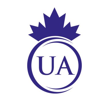 Letter UA Maple Leaf Logo Template Symbol Canadian Business, Company Logo Concept Vector Template