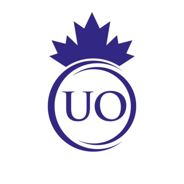Letter UO Maple Leaf Logo Template Symbol Canadian Business, Company Logo Concept Vector Template