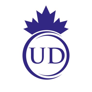 Letter UD Maple Leaf Logo Template Symbol Canadian Business, Company Logo Concept Vector Template
