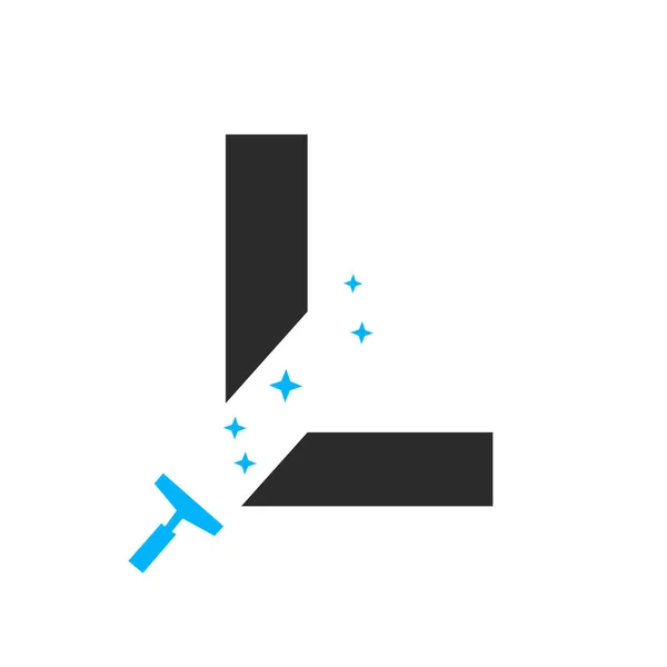 Letter House Cleaning Логотип Концепція Покоївки Символ Векторний Шаблон — стоковий вектор