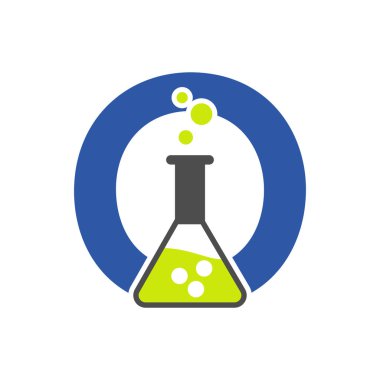 Letter O Lab Logo Concept for Science, Healthcare, Medical, Laboratory, Chemical and Nature Symbol