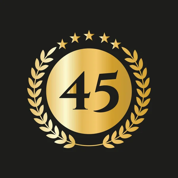 Years Anniversary Celebration Icon Vector Logo Design Template Golden Concept —  Vetores de Stock