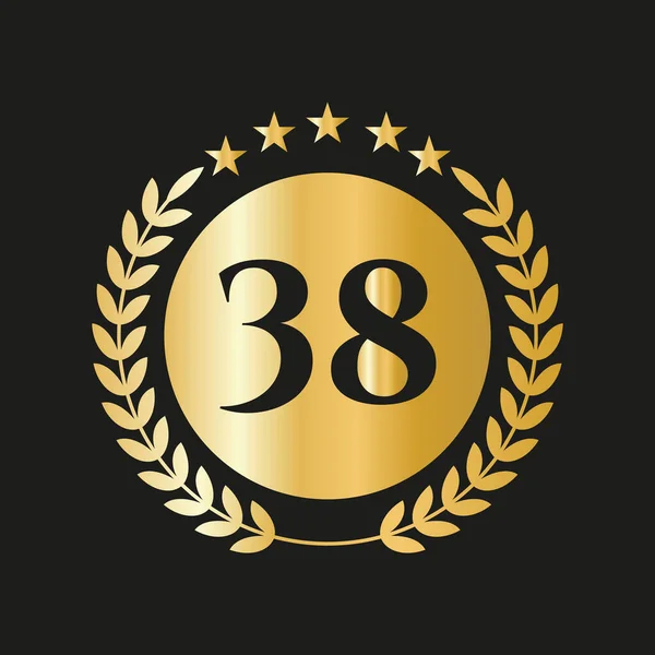 Років Святкування Ювілейної Ікони Векторний Дизайн Логотипу Шаблон Золотою Концепцією — стоковий вектор