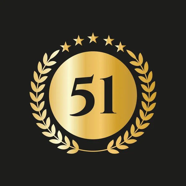 Years Anniversary Celebration Icon Vector Logo Design Template Golden Concept — 图库矢量图片