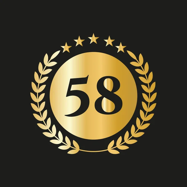 Years Anniversary Celebration Icon Vector Logo Design Template Golden Concept — 图库矢量图片