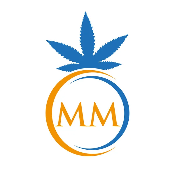Letter Marijuana Logo Cannabis Logo Sign Therapy Medical Health Care — Wektor stockowy