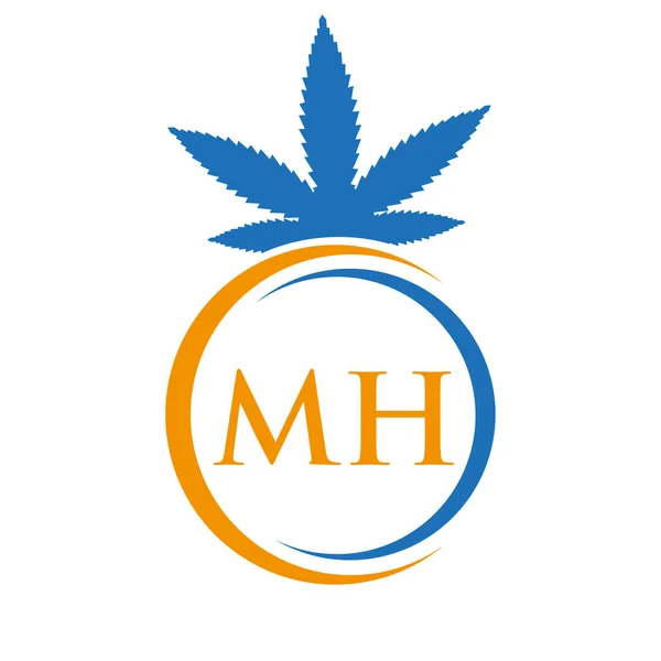 Letter Marijuana Logo Cannabis Logo Sign Therapy Medical Health Care — Stockvektor