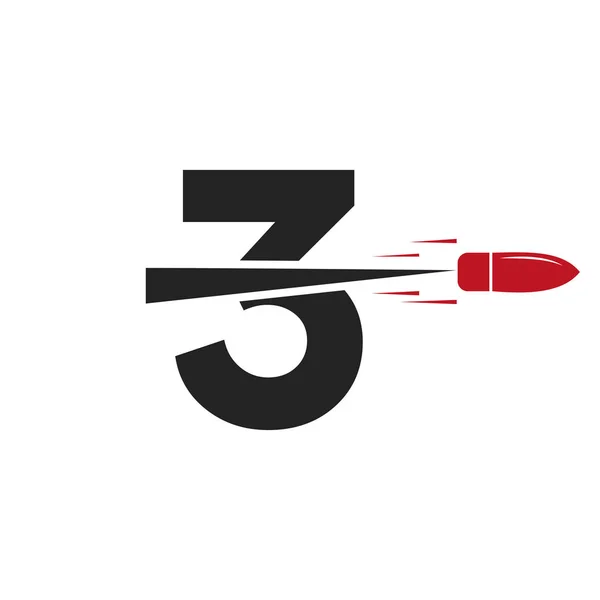 Letter Shot Bullet Logo Vector Template Concept Defense Logotype — Stock Vector