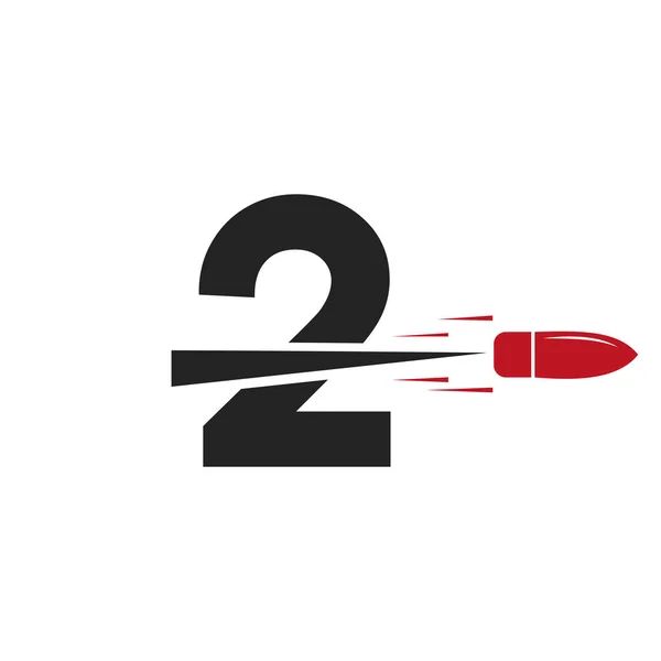 Letter Shot Bullet Logo Vector Template Concept Defense Logotype — Archivo Imágenes Vectoriales