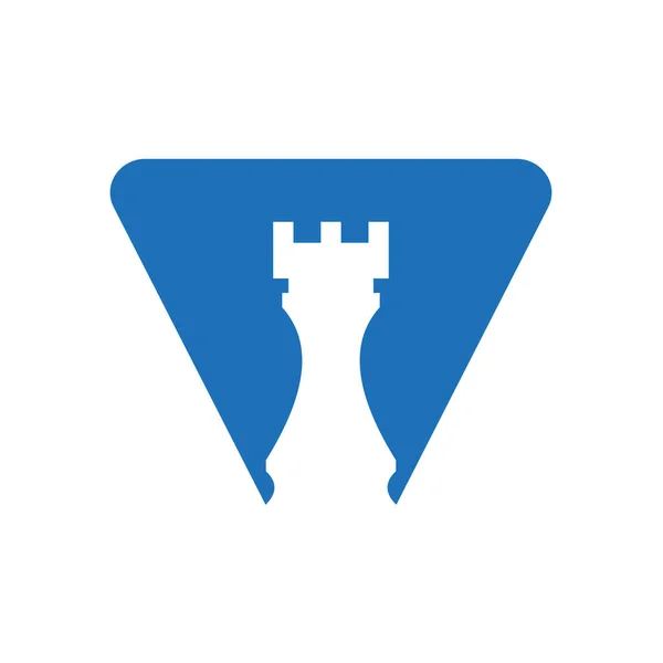 Letter Chess Game Logo Design Vector Template Chess Logo Type — Stock Vector