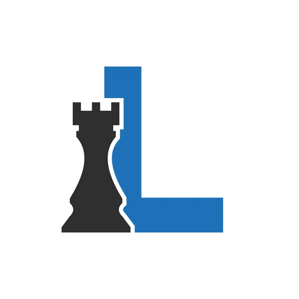Letter Chess Game Logo Design Vector Template Chess Logo Type — Stockový vektor