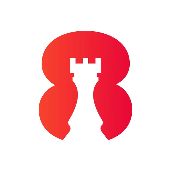 Буква Шахматная Партия Шаблон Вектора Символ Шахматного Логотипа — стоковый вектор