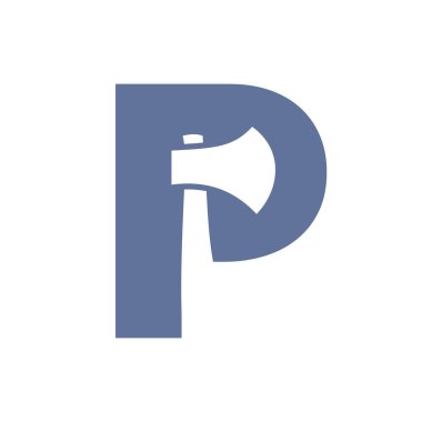 Initial Letter P Axe Logo Design Vector Template. Axe Logo Symbol